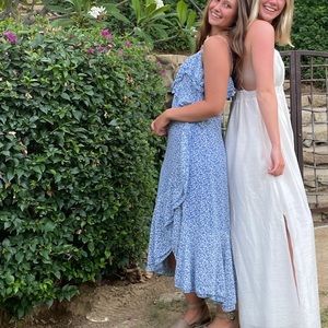 Blue floral maxi dress